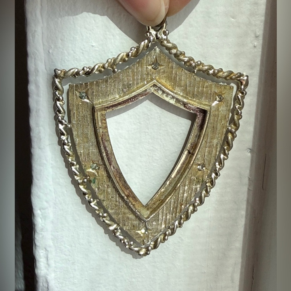 Gold and Silver Shield Pendant